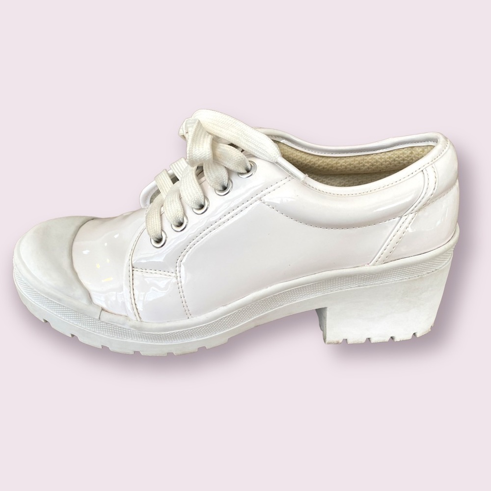 Jeffrey Campbell Patent Leather white chunky Platform sneakers-Size 8M
